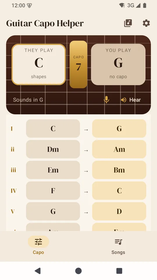 Every chord in the song, side by side