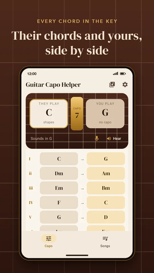 Every chord in the song, side by side