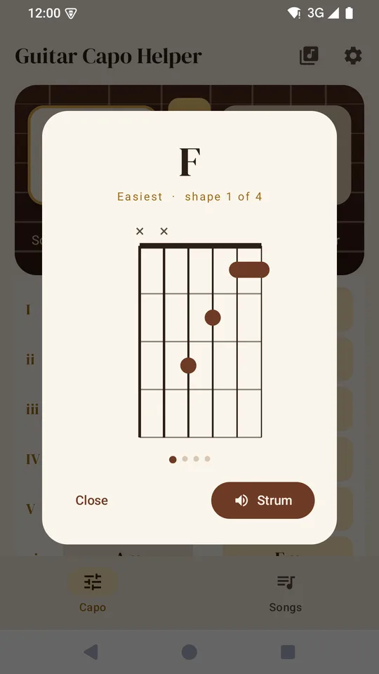 Easiest shape first, with a strum