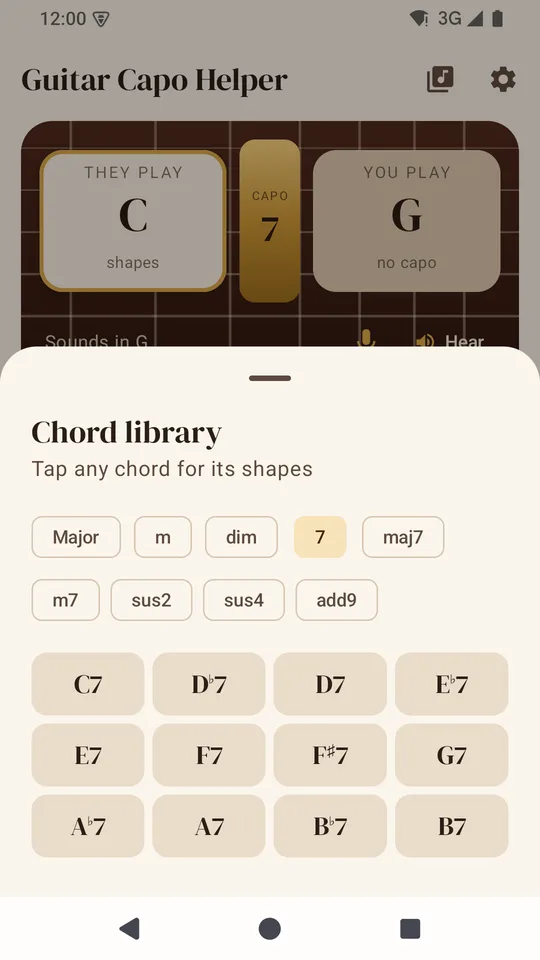 A chord library for all 12 keys